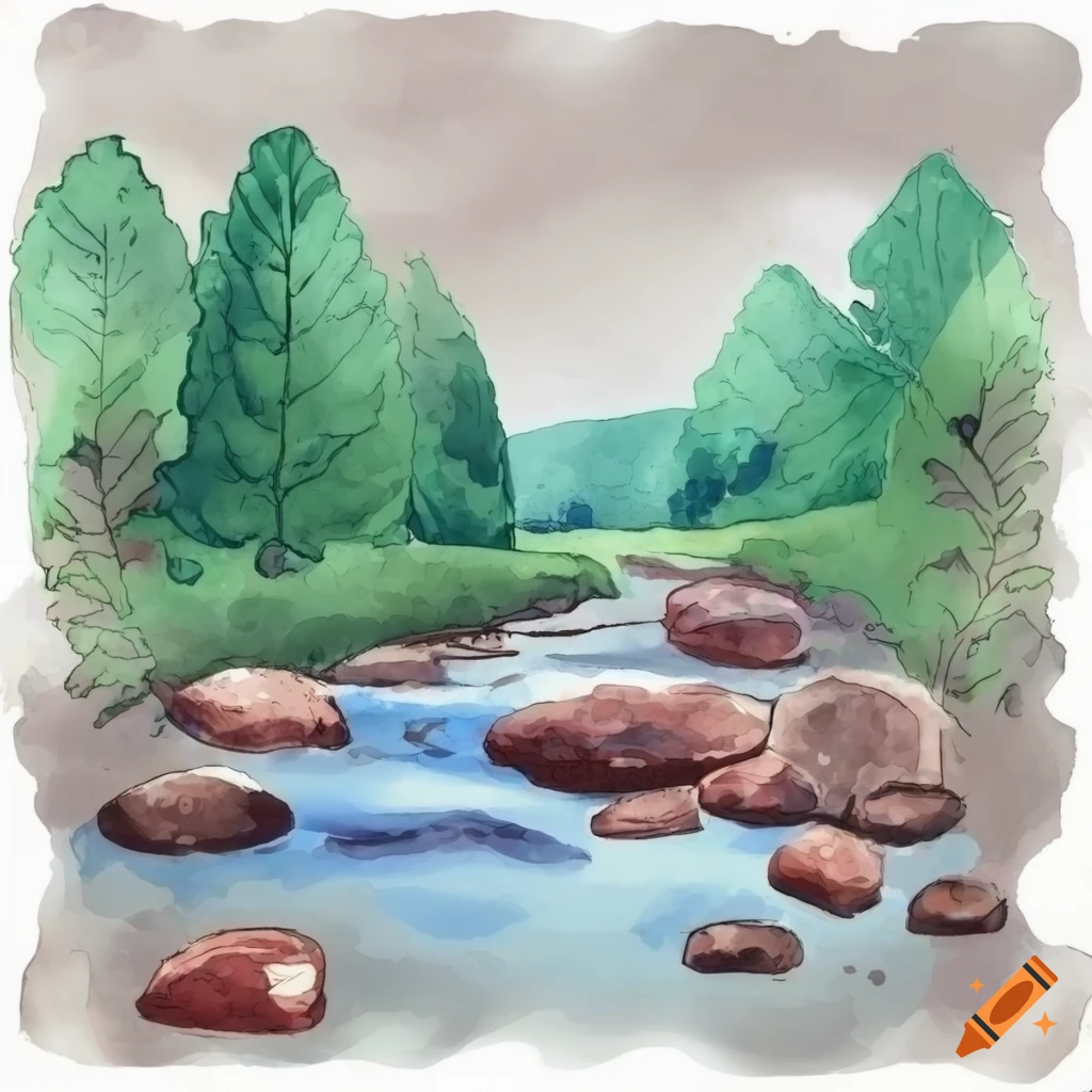 A River In The Mountains Sketch Royalty Free SVG, Cliparts, Vectors, and  Stock Illustration. Image 88108231.