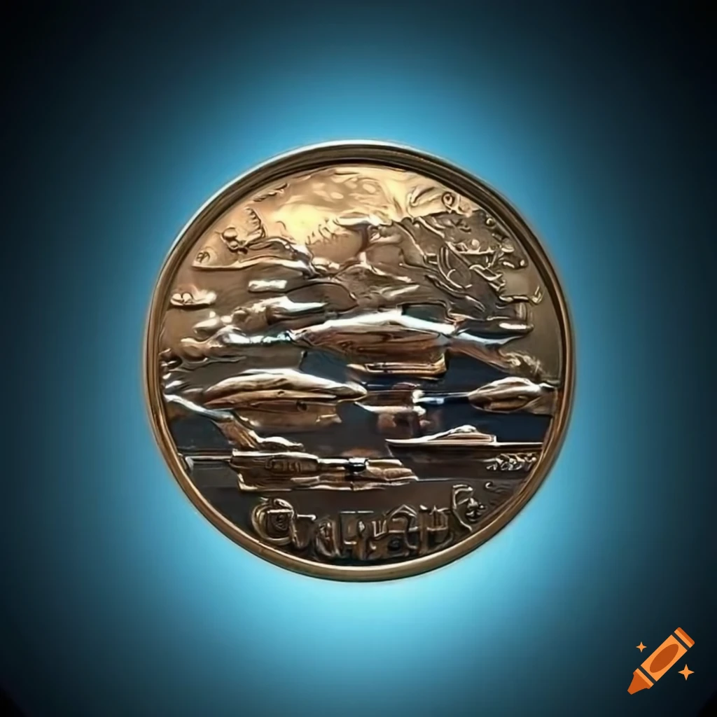 medal with spaceship wake and engraved F and S