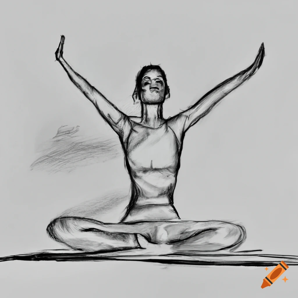 Yoga Downward Facing Dog Pose or Svanasana. Man practicing yoga. Sketch  vector ~ Clip Art #155667039