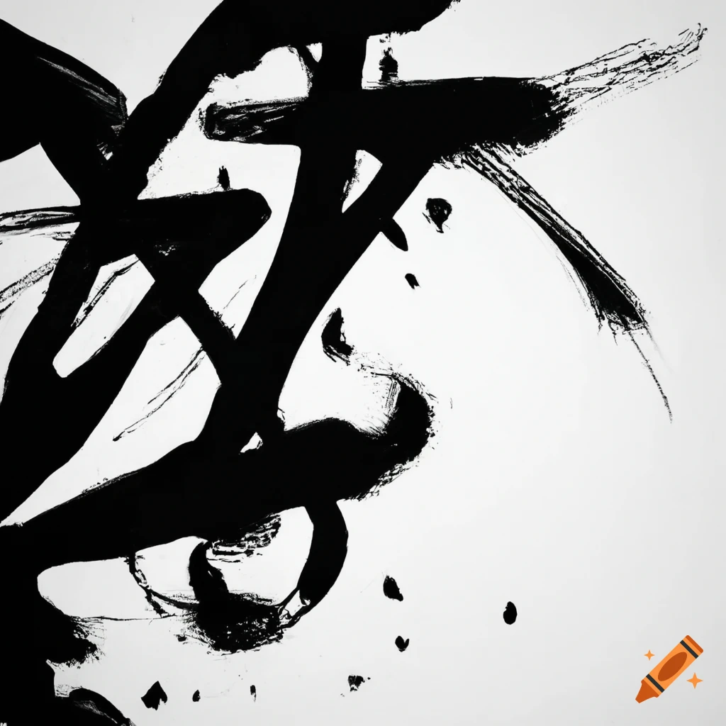 Image of dynamic strokes resembling chinese calligraphy on Craiyon