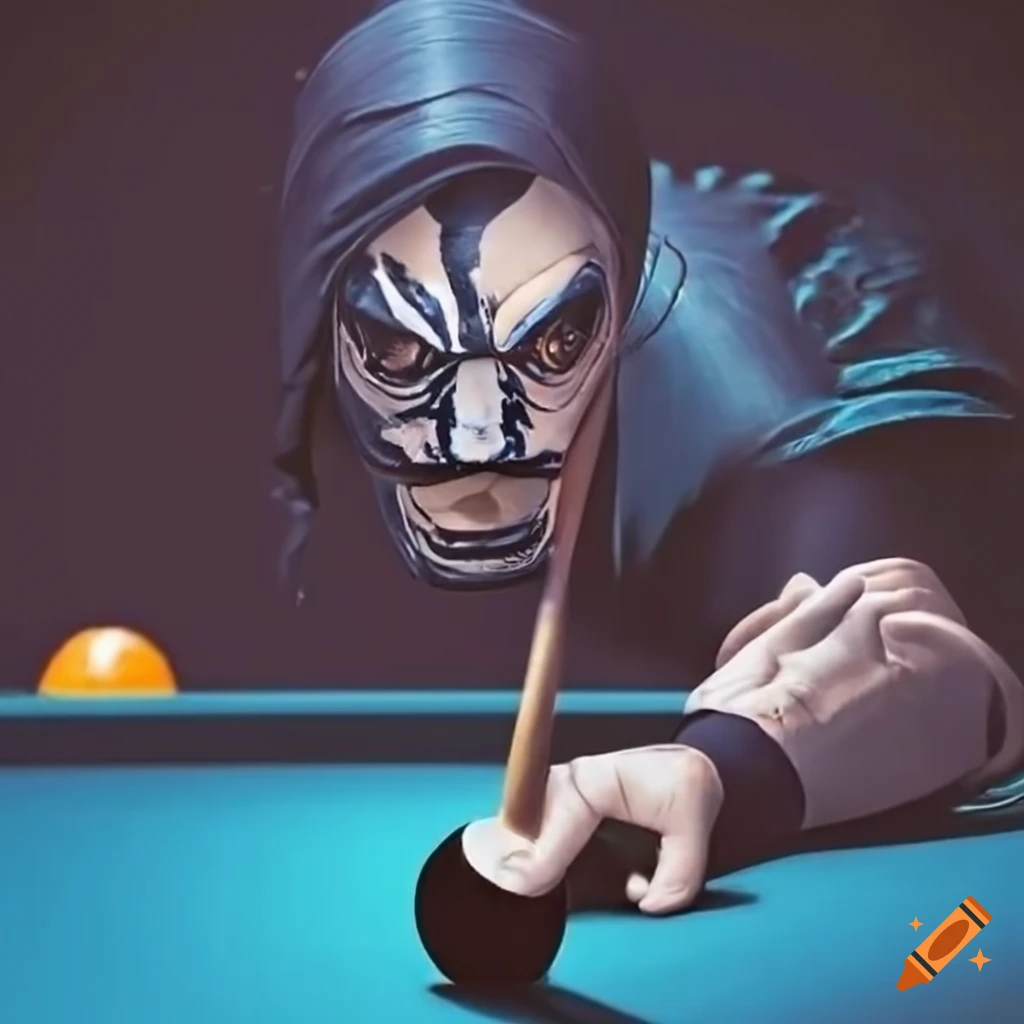 skilled cobra playing billiards