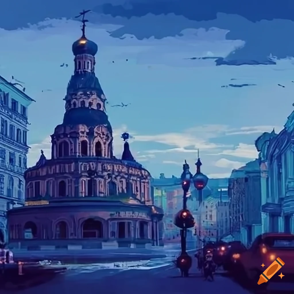 artistic cityscape in Ghibli style