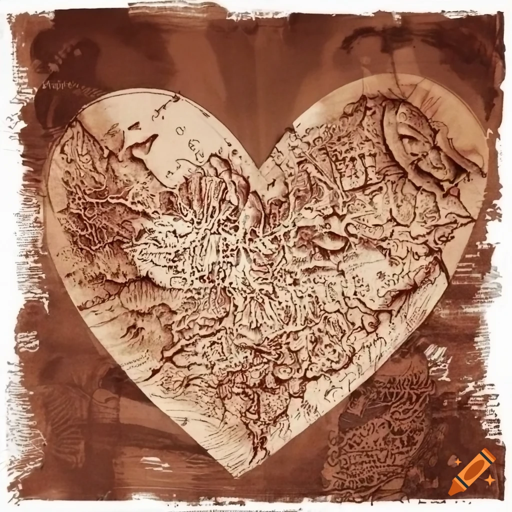 sepia and crimson map of love and loss
