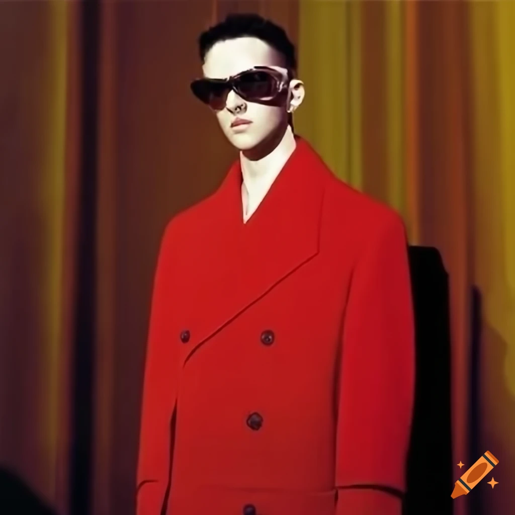 C. Tangana in red vintage attire