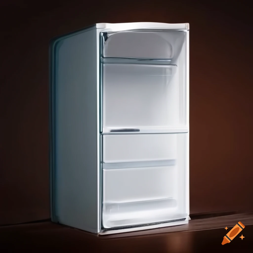 empty white fridge with open door