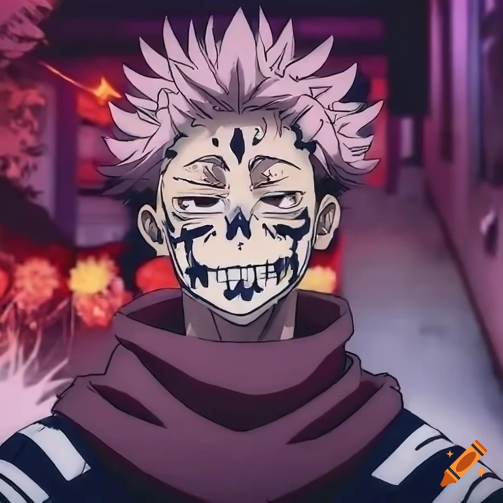 Animation of sukuna from jujutsu kaisen as a day of the dead catrin ...