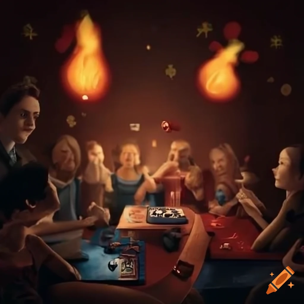 image depicting a social deception and party board games night
