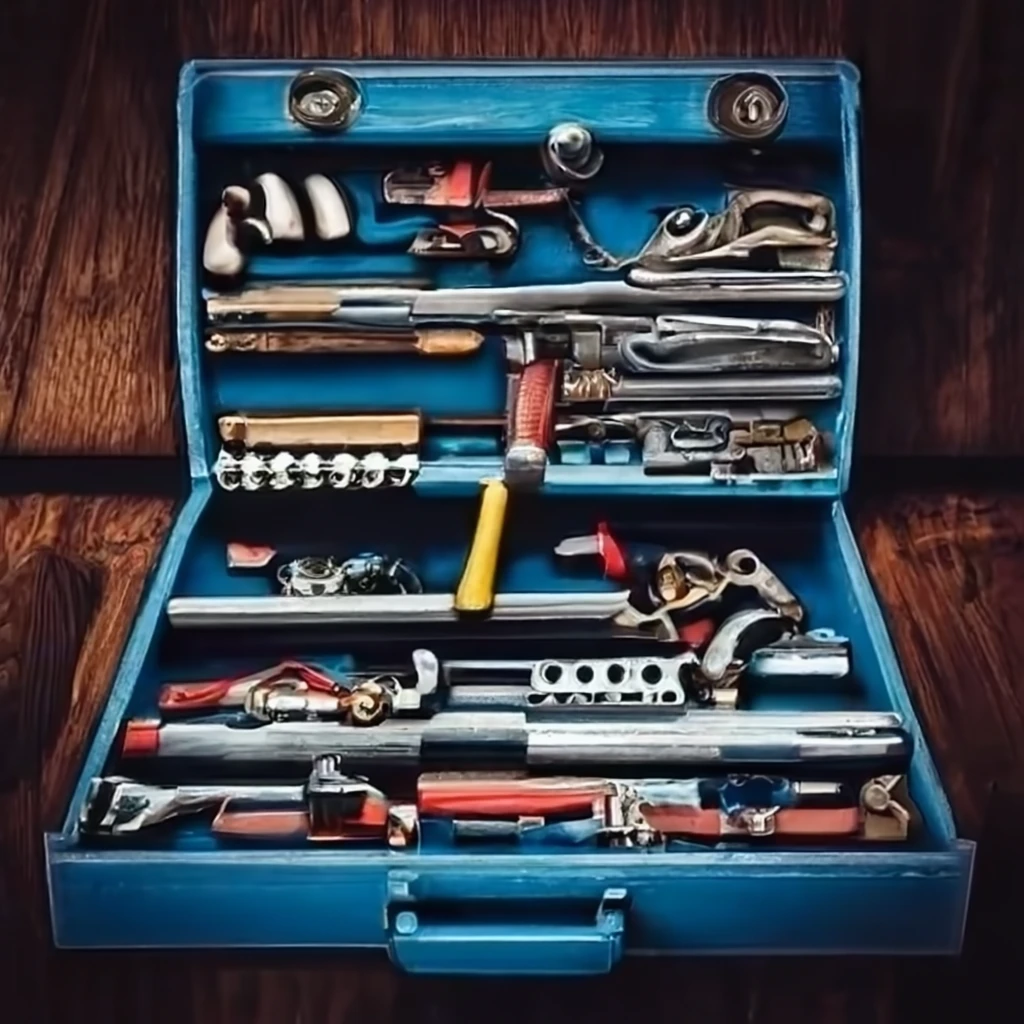 Traditional mechanic toolbox on Craiyon