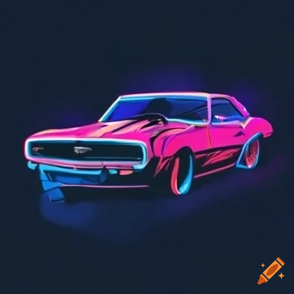 Sedan driving away from chaos on Craiyon