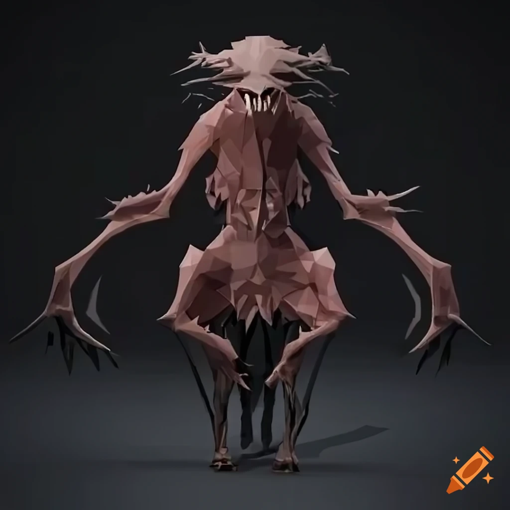 lowpoly creature design inspired by Bloodborne