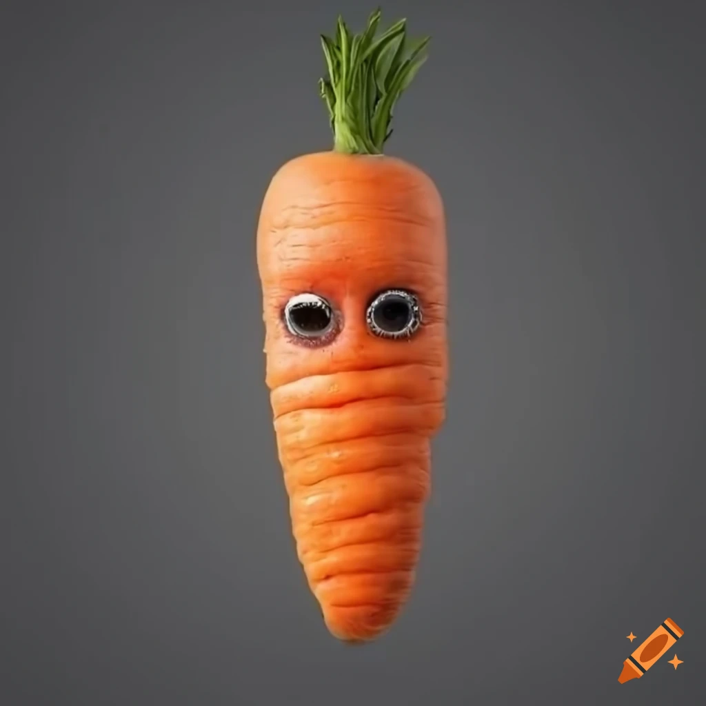 Carrot with a human-like face on Craiyon