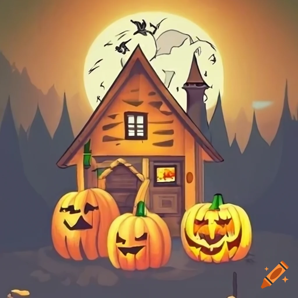 funny-halloween-coloring-picture-with-pumpkins-on-craiyon