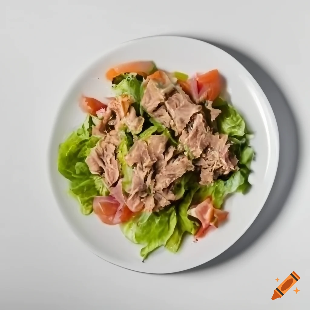 spicy tuna salad on a white background