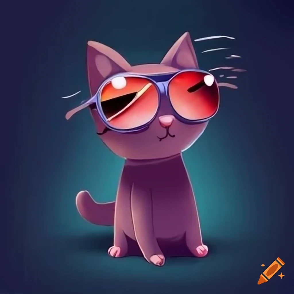 cartoon cat wearing sunglasses
