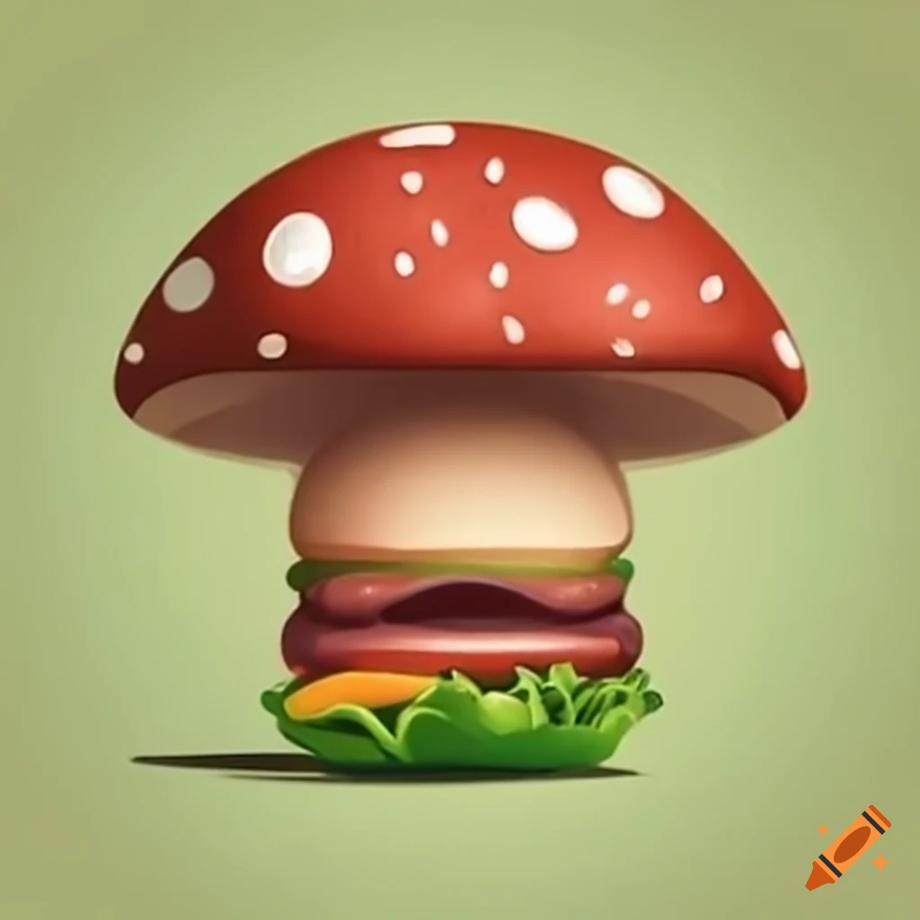 mushroom shaped hamburger with sesame seeds