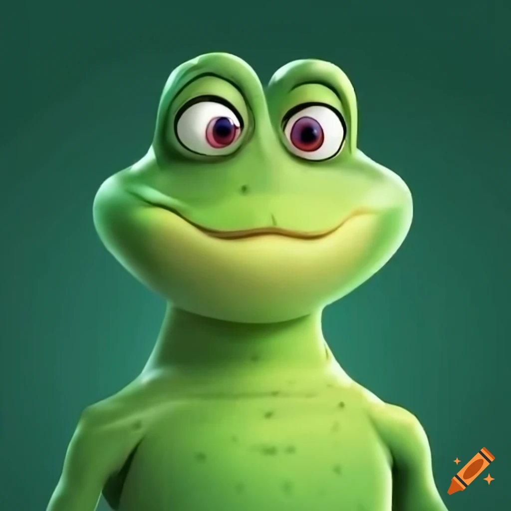 cartoon illustration of a frog with a mustache