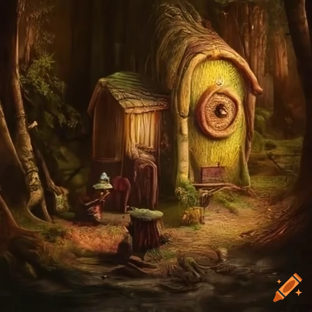 Surrealist art of a candy house in an enchanted forest on Craiyon