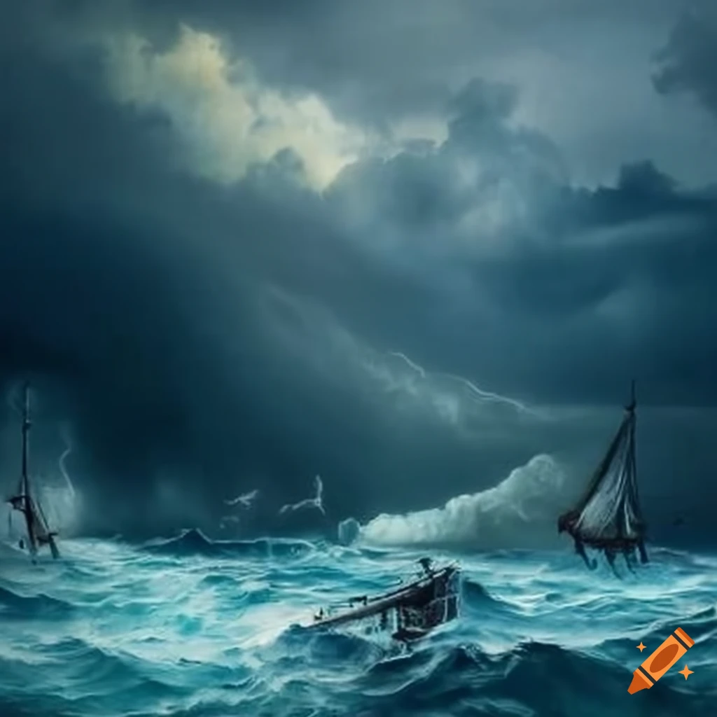Phoenician ship in a storm