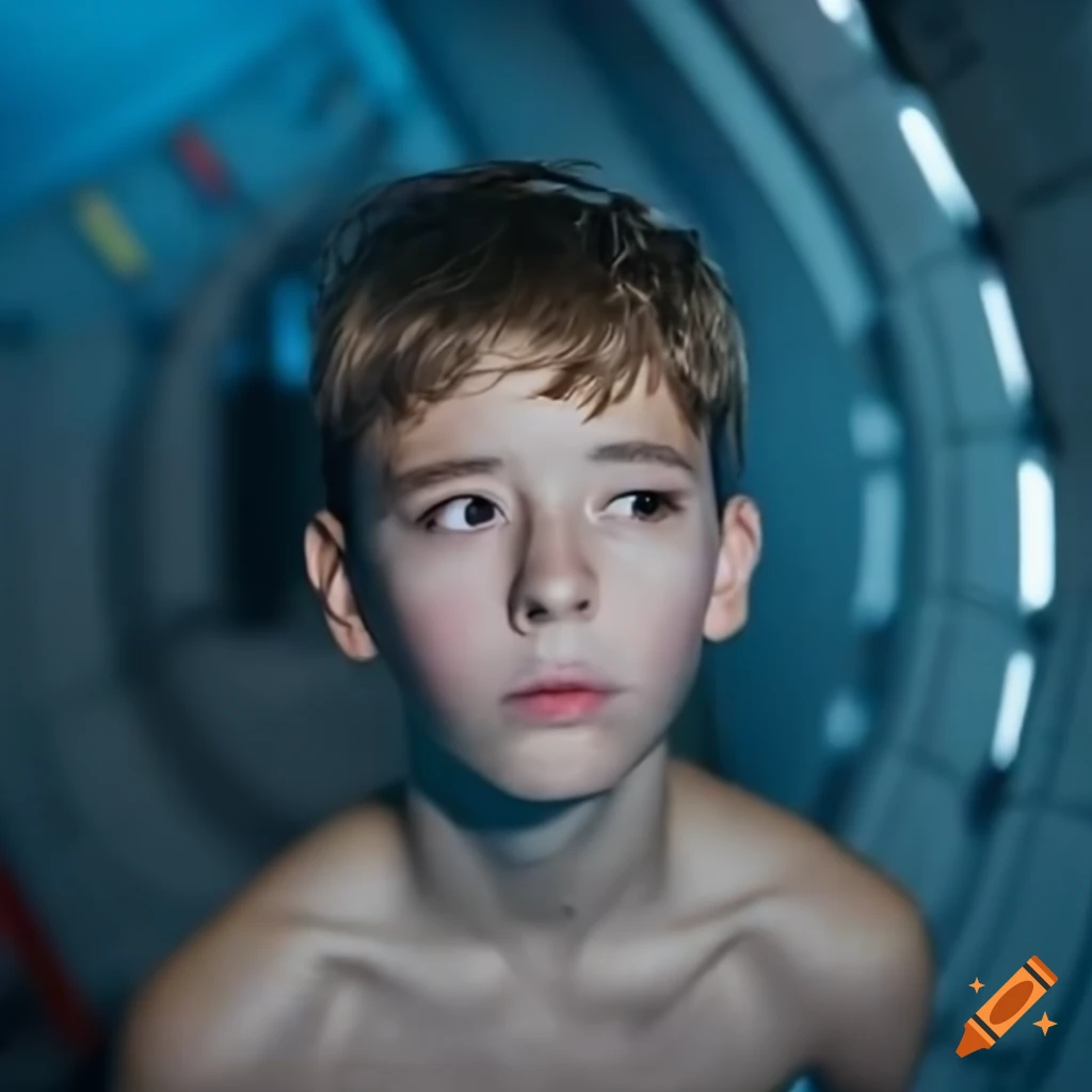 image of a boy floating in a spaceship