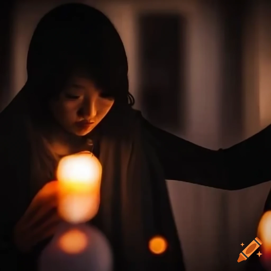 person attending a funeral ritual