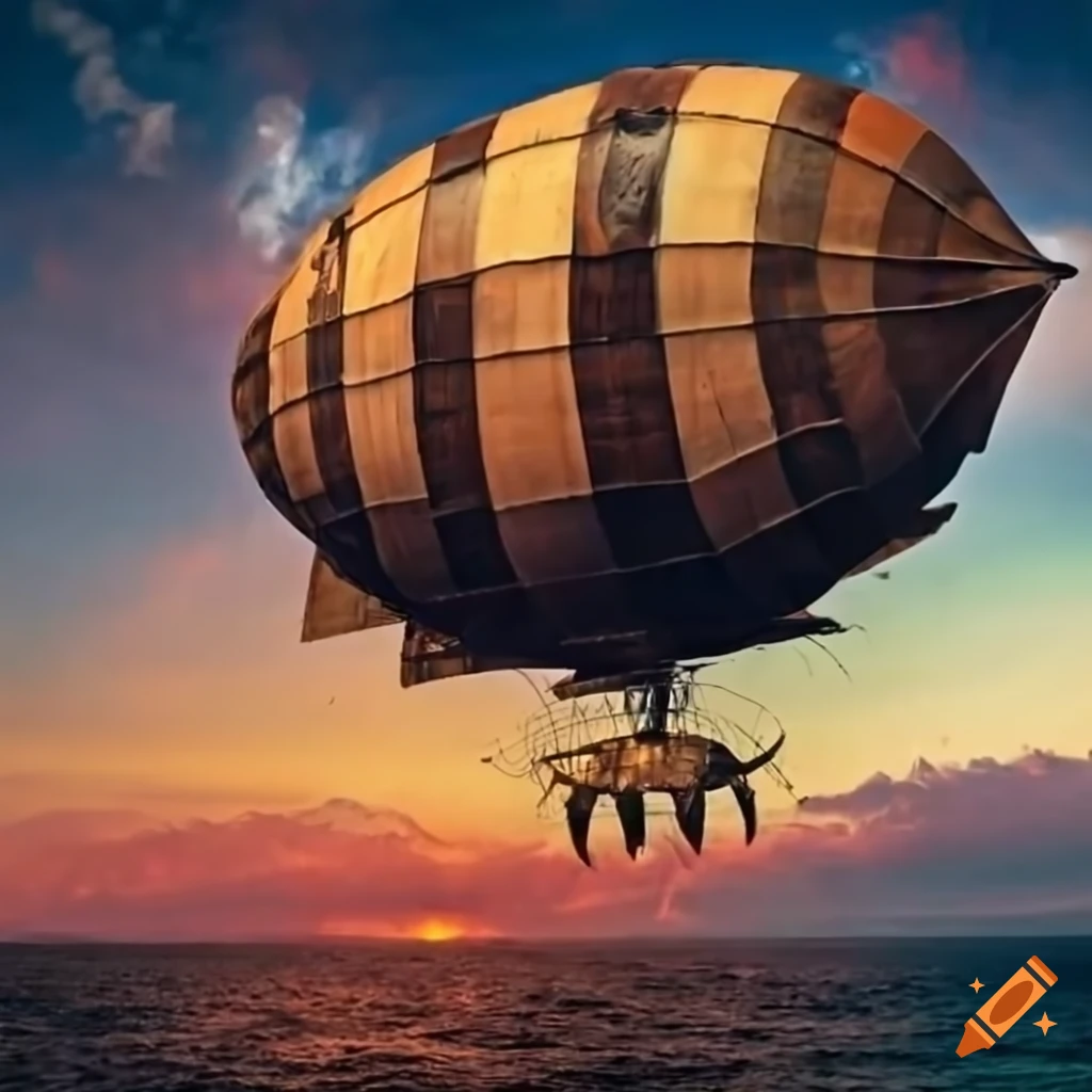 Steampunk airship flying over cartagena, colombia on Craiyon