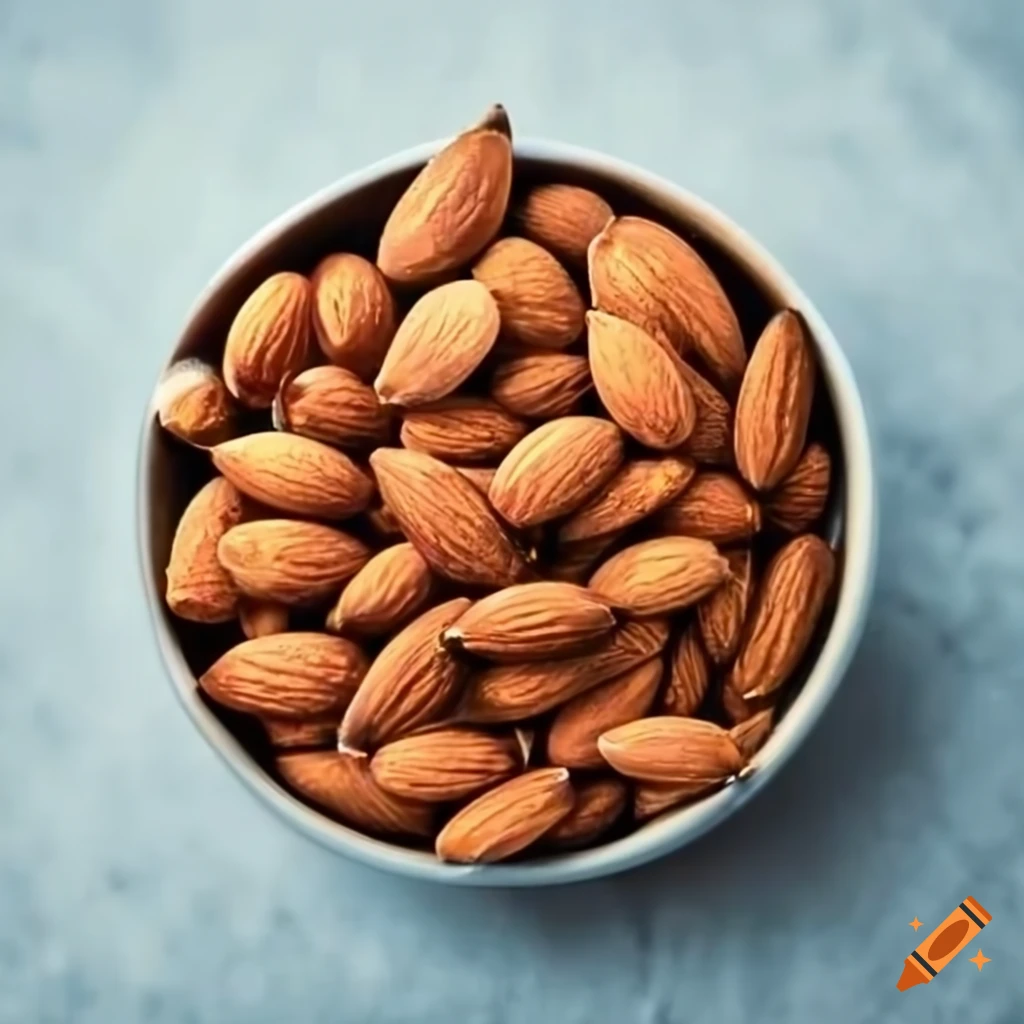 bowl of toasted almond seeds
