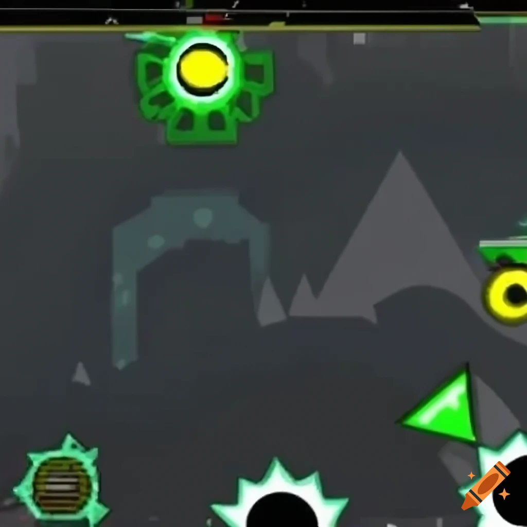 Screenshot of geometry dash game on craiyon