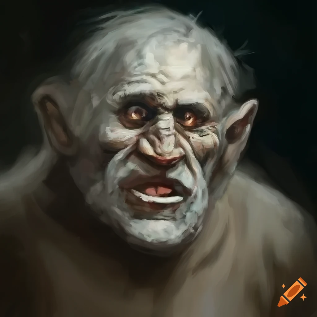 portrait of a fierce troll giant