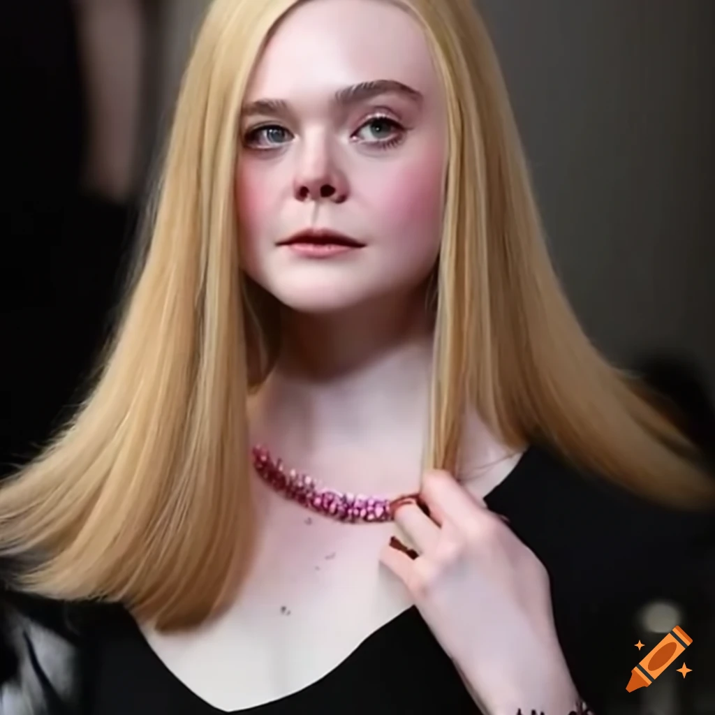 Elle fanning getting her hair trimmed backstage at a fashion show on ...