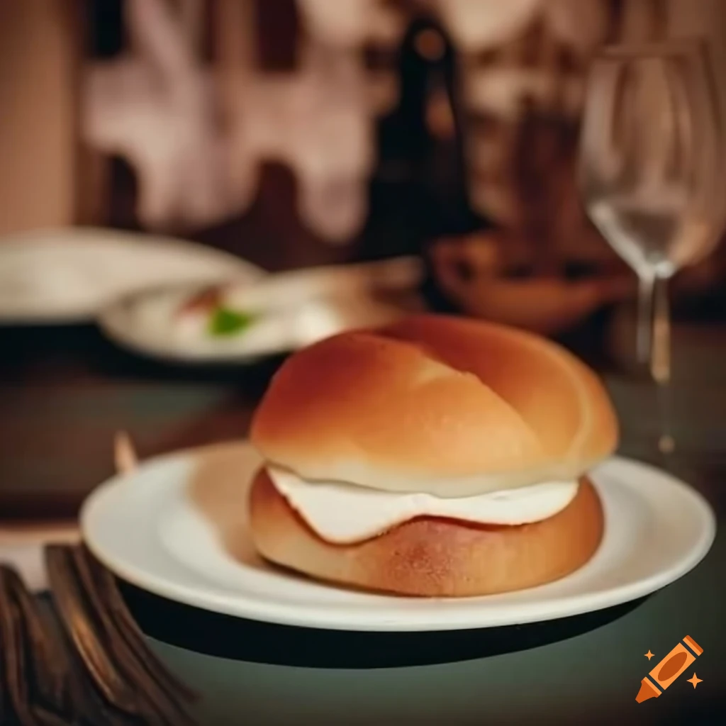 plate of sliced and stuffed bread in a chic restaurant