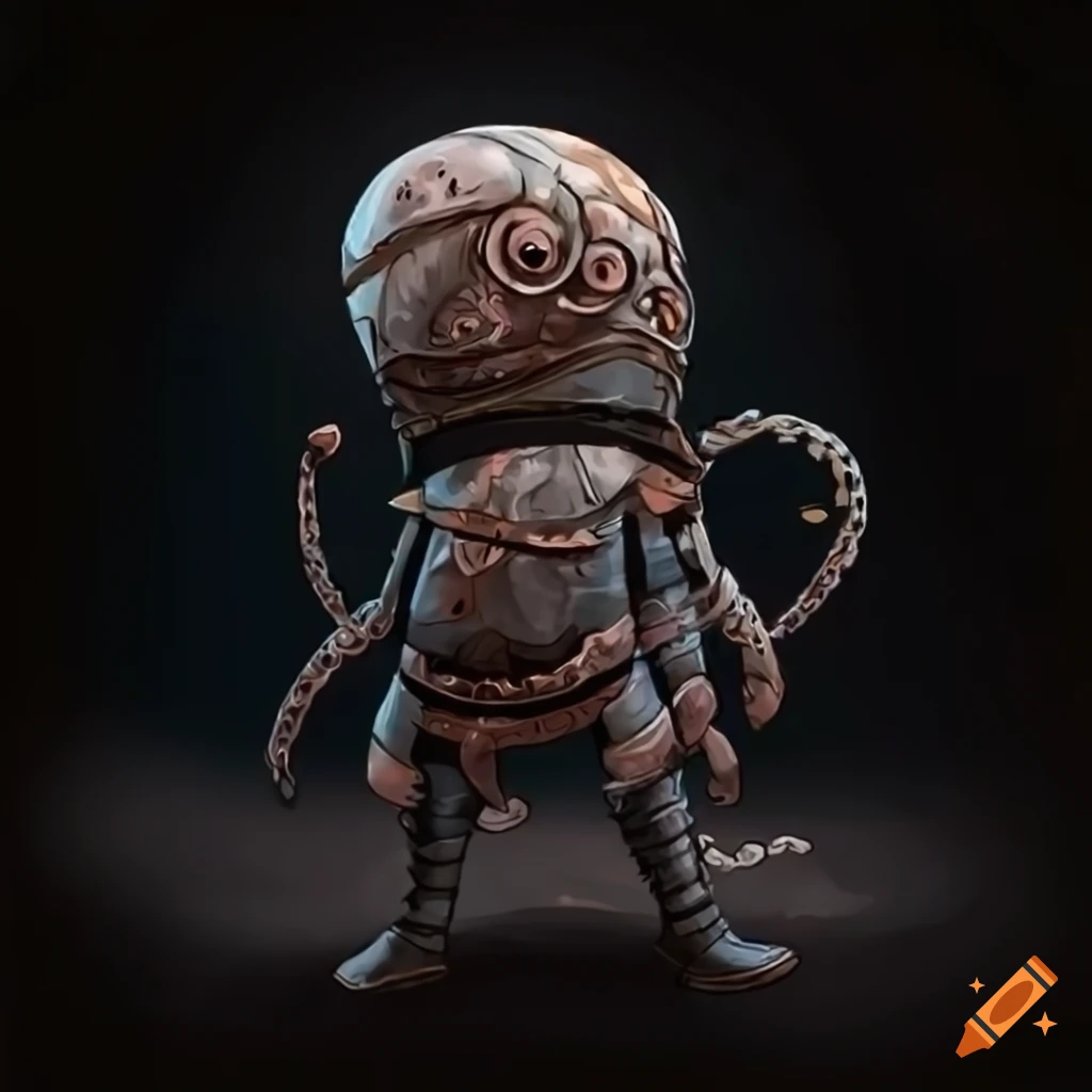 cartoon octopus in a suit of armor