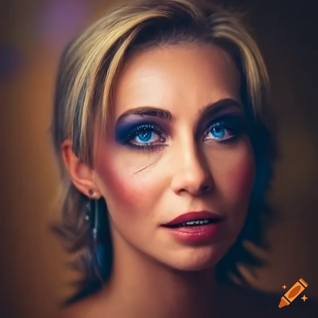 Closeup of darya folsom kron4 news anchor on craiyon