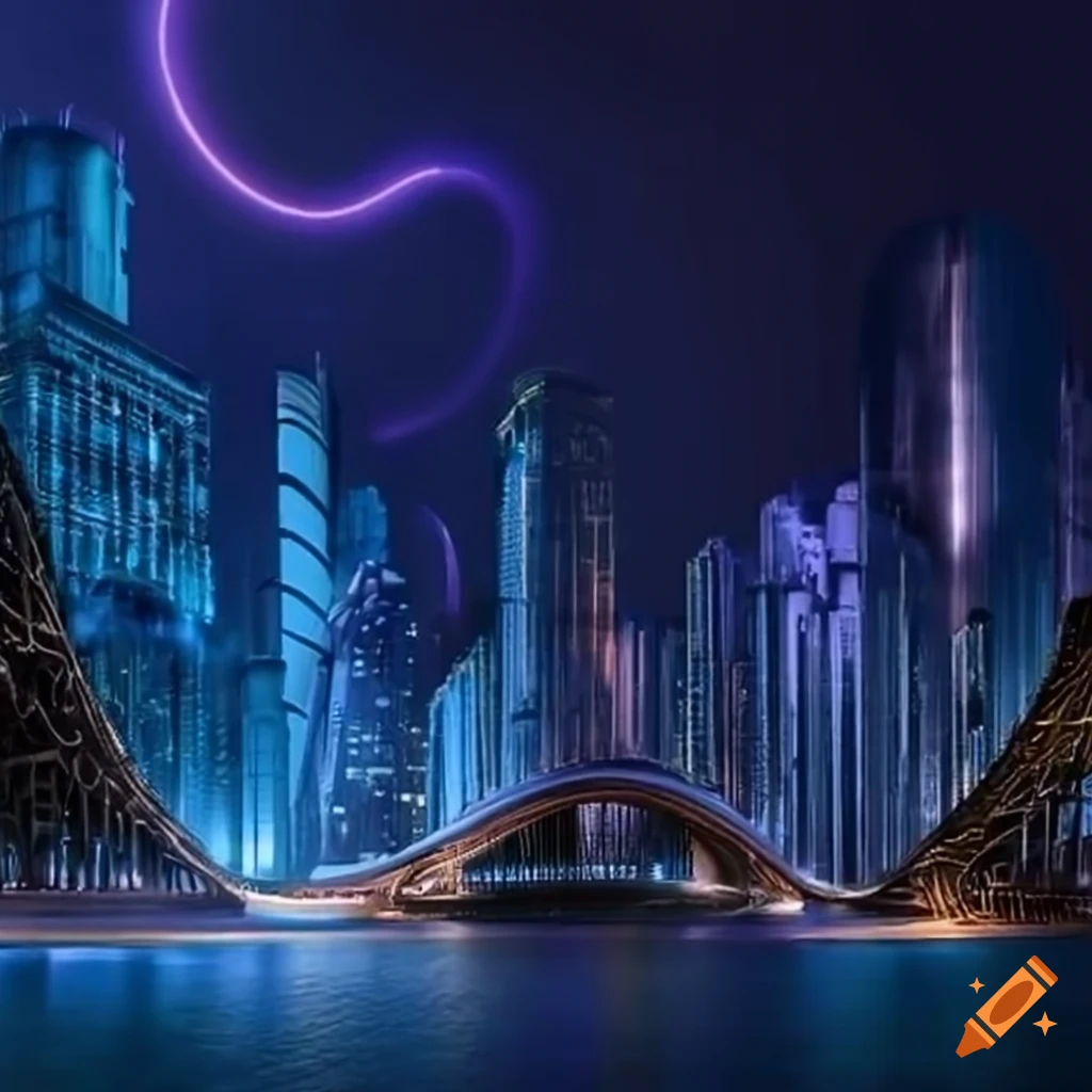cityscape with spiral architecture