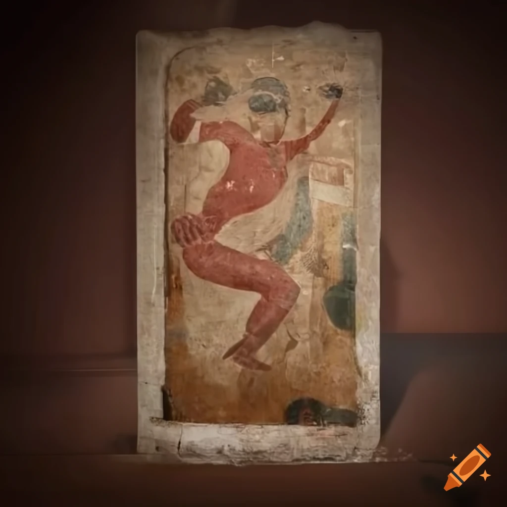 Unreal Engine 5 fresco of a white auroch on wall