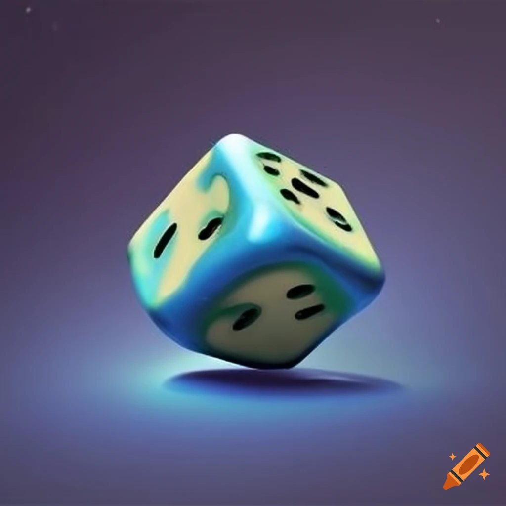 Conceptual art of dice spinning