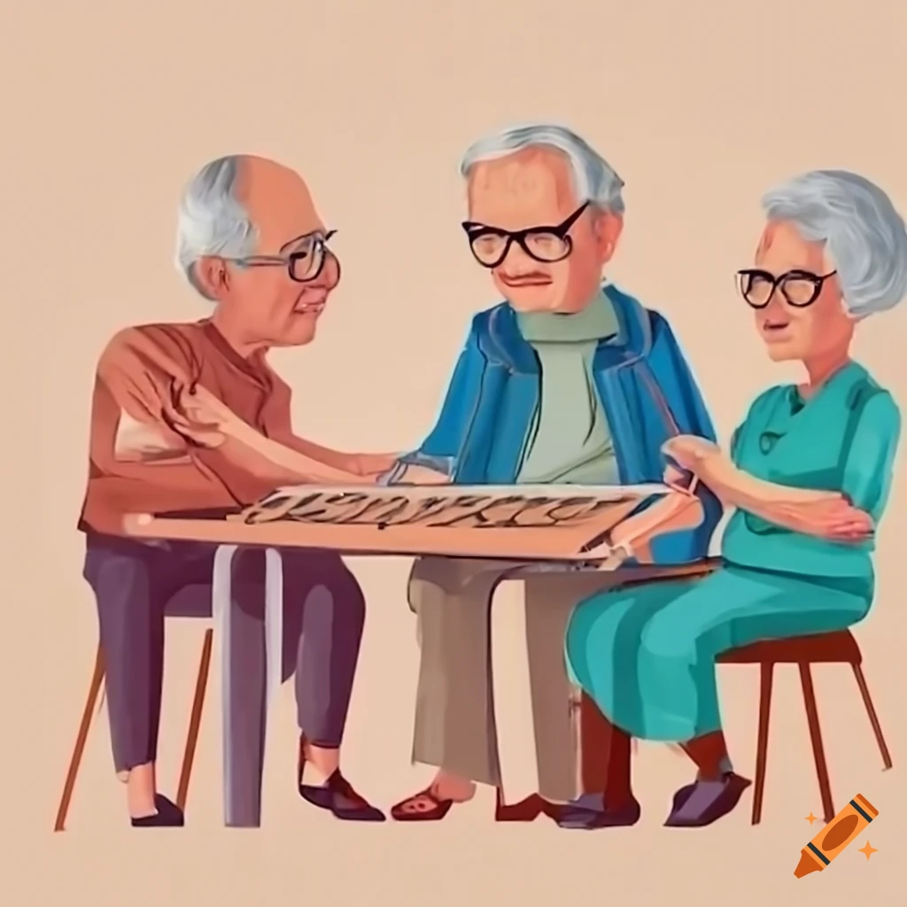 Senior Citizens Playing Cards Together On Craiyon