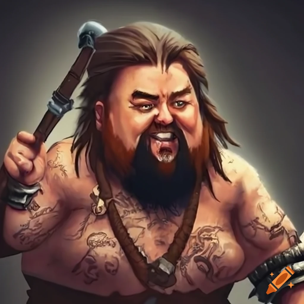 chumlee from Pawn Stars as a dwarf barbarian