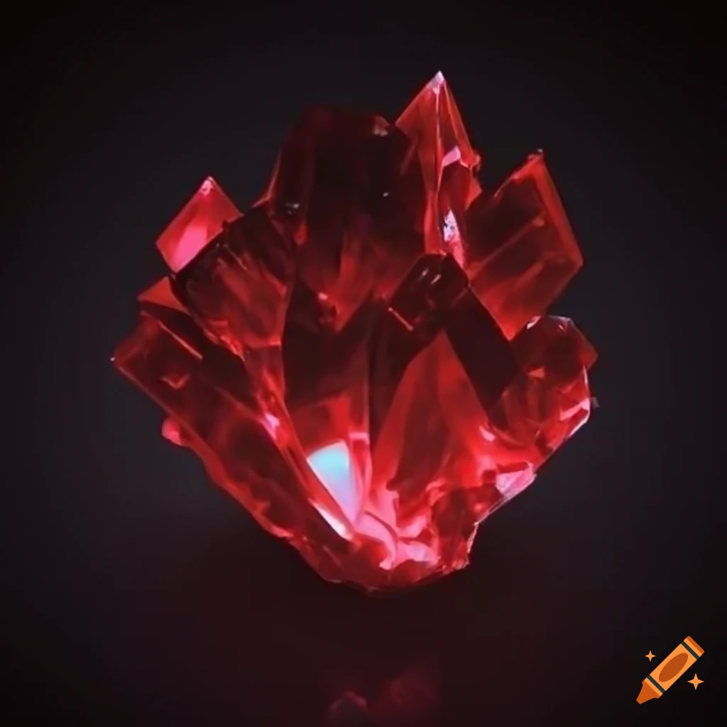 Glowing red crystals