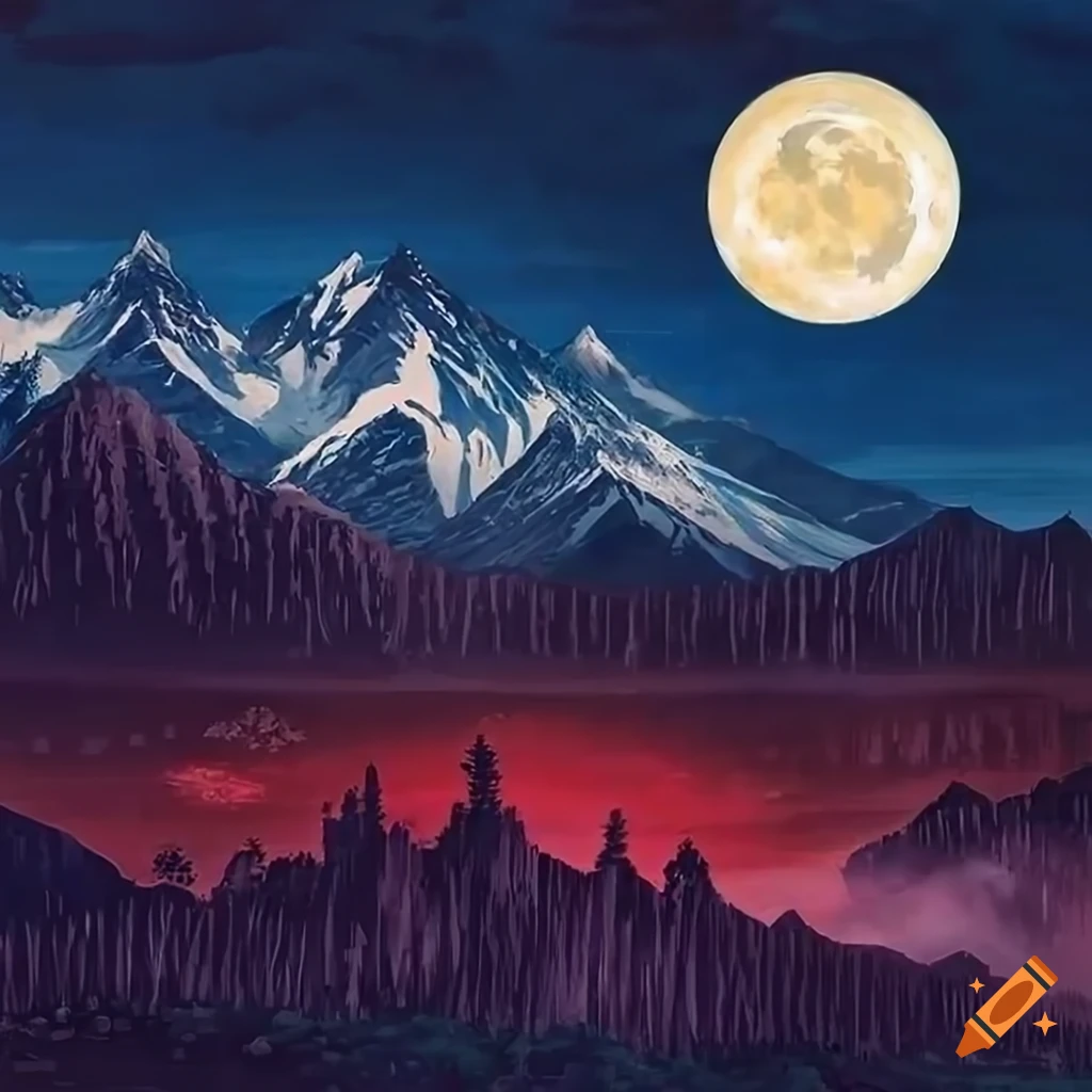 Red wolves in a japanese woodcut tarot card on Craiyon