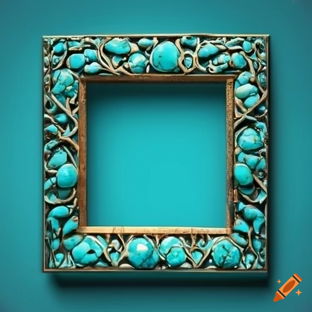 turquoise thin square frame