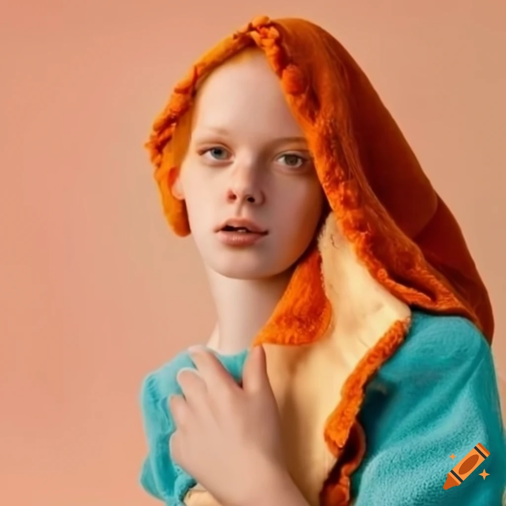 ginger girl in dressing gown wearing a towel over her head