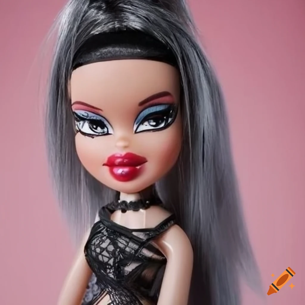 Stylish goth bratz doll with fringe hairstyle