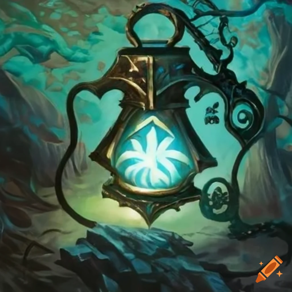 Metal lantern in mtg art on Craiyon