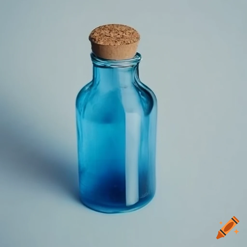 Artistic image of a bottle with cork and smoke inside on Craiyon