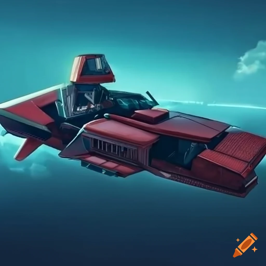 retro-futuristic speeder inspired by Star Wars
