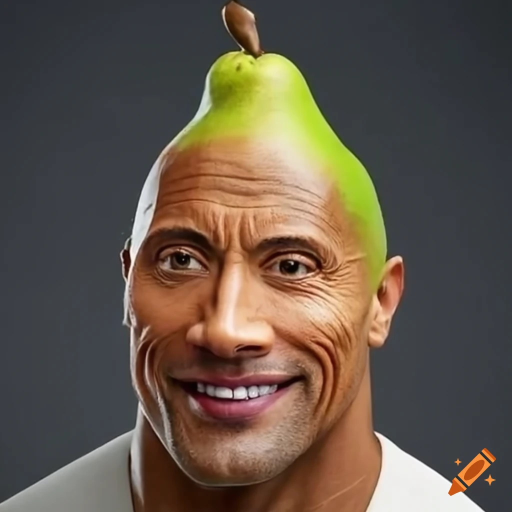 Dwayne Johnson in a pear costume