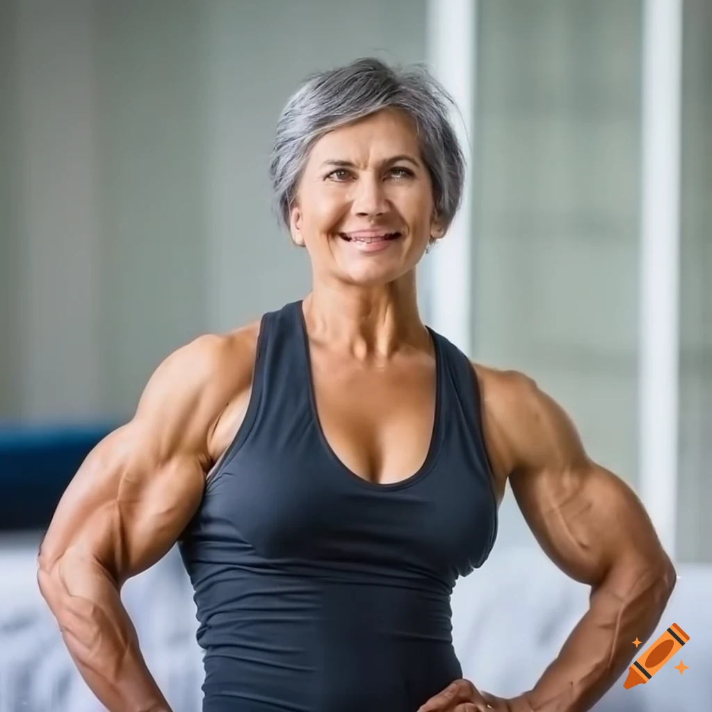Huge Muscular Women over 70 years old. Created by I.A 