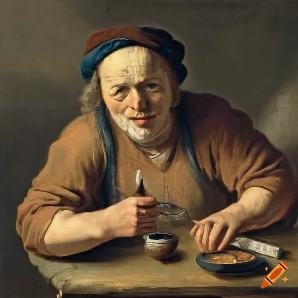 painting of farmers enjoying drinks and games in a tavern