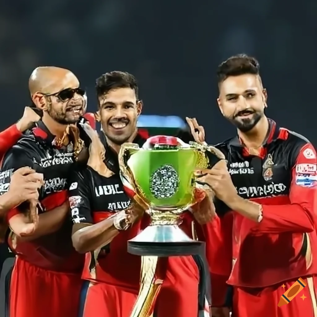 RCB Players Celebrating With IPL Trophy On Craiyon