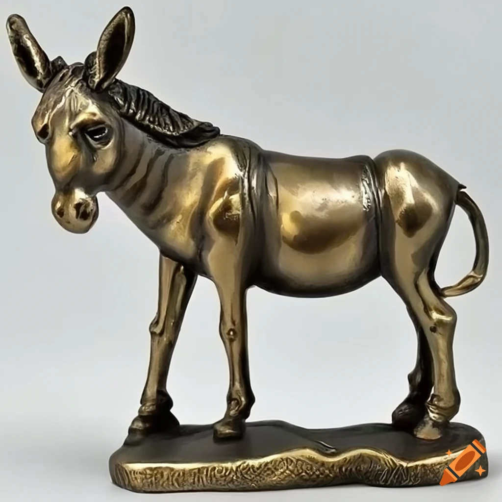 Brass donkey figurine on Craiyon